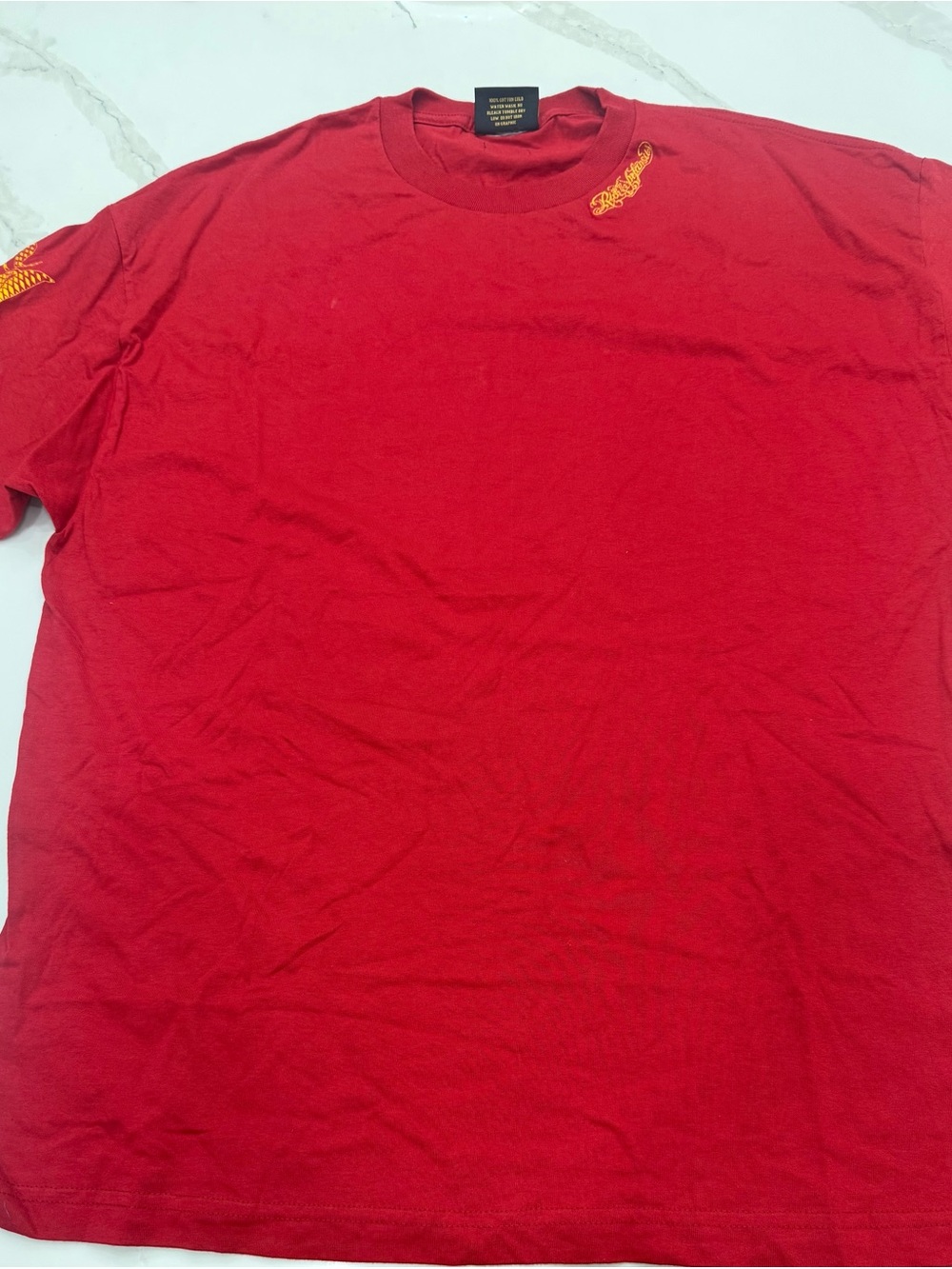 Men's Red “Rich & Infamous” Crew Neck T-Shirt